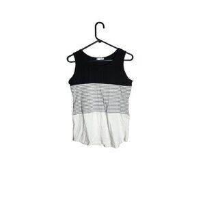 Hount Striped Tank Top Gray & Black Medium